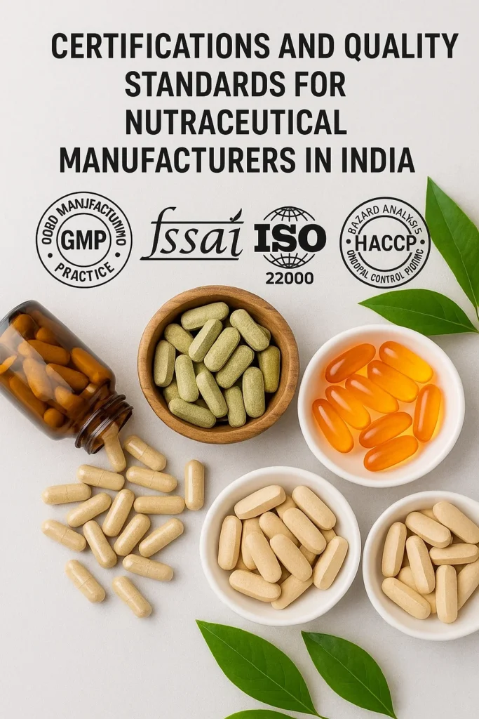 Certifications and Quality Standards for Nutraceutical Manufacturers in India