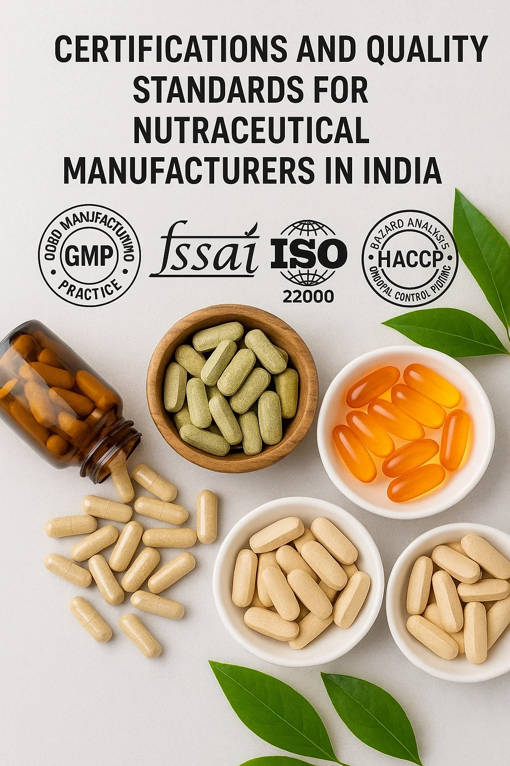 certifications for nutraceuticals third-party manufacturers in India