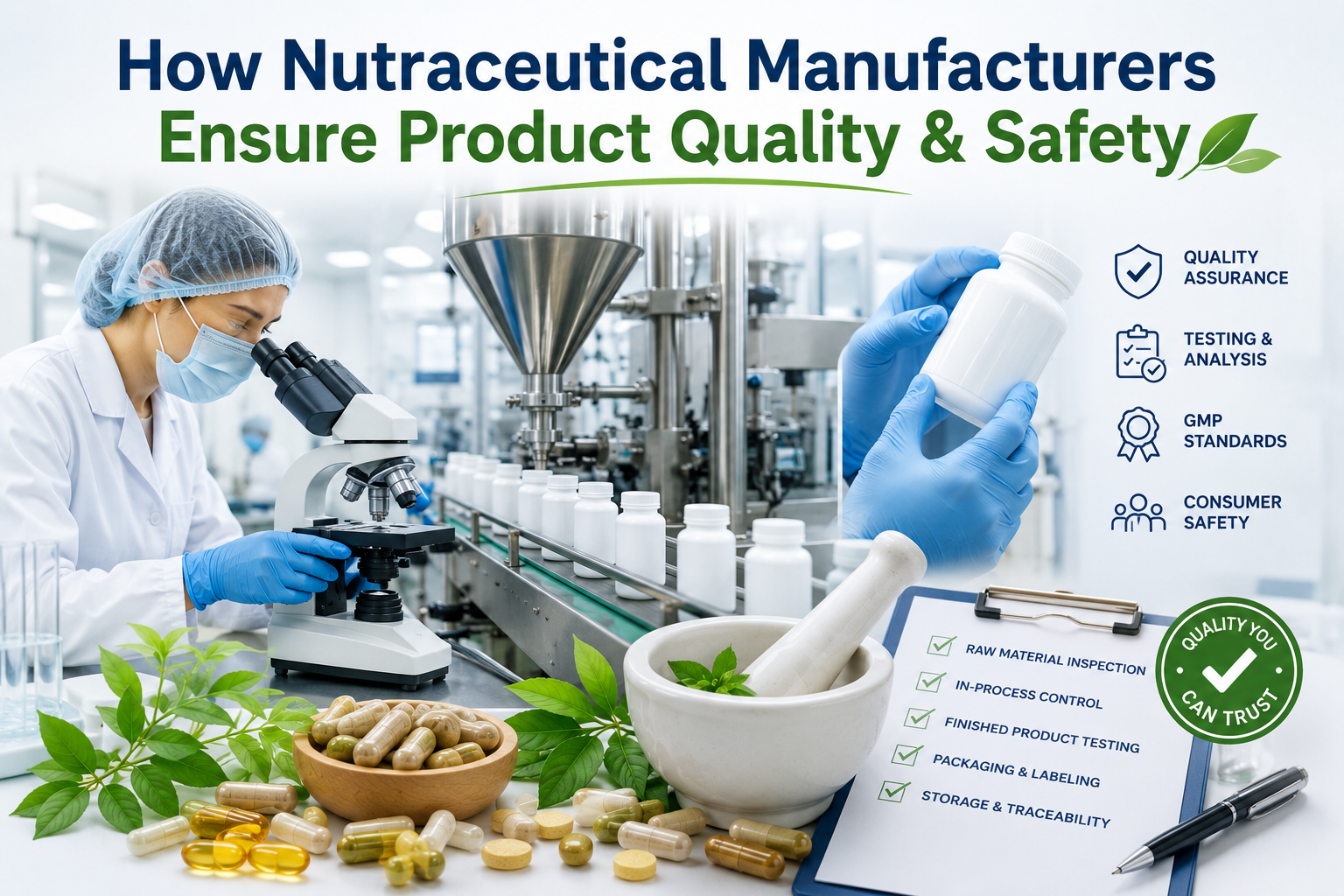 How Nutraceutical Manufacturers Ensure Product Quality & Safety